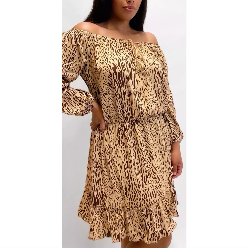 Missguided Plus Zebra Bardot Dress 18